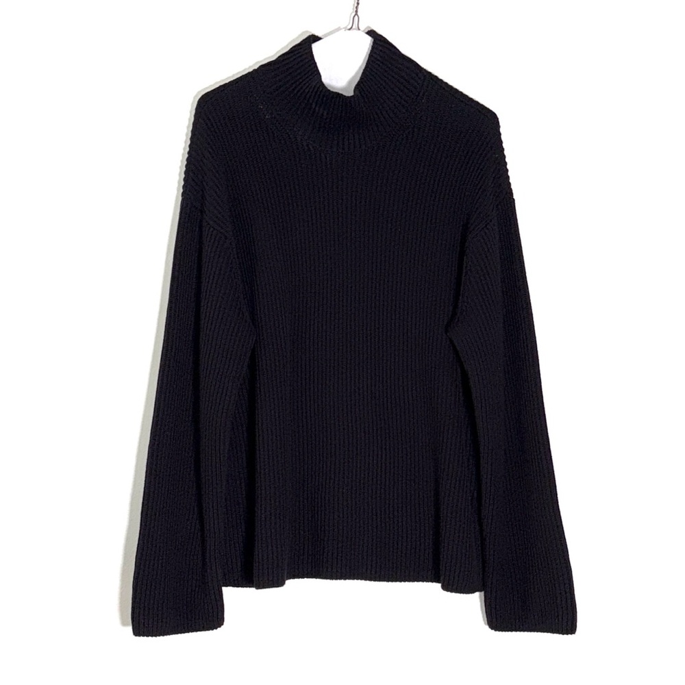 GAP Women’s Black Ribbed Mock Neck Cotton Sweater